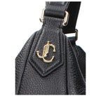 Black Grained Leather Shoulder Bag