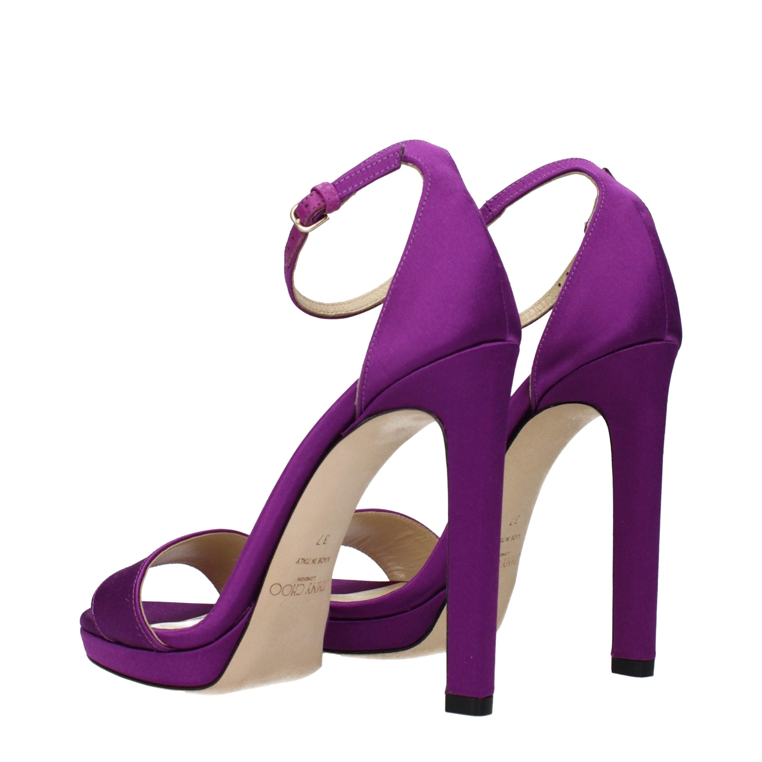 Purple Satin Platform Sandals