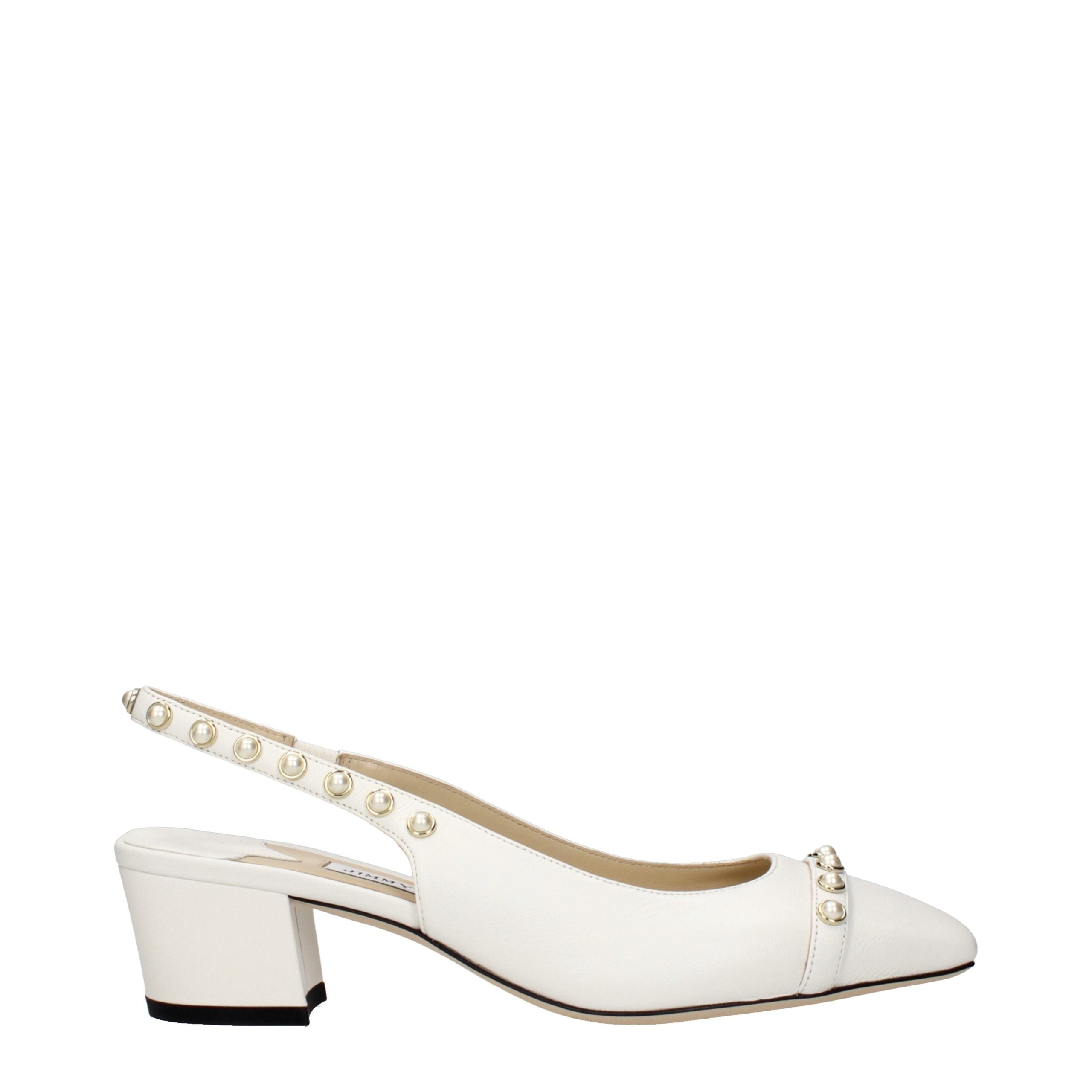 White Leather Flat Sandals