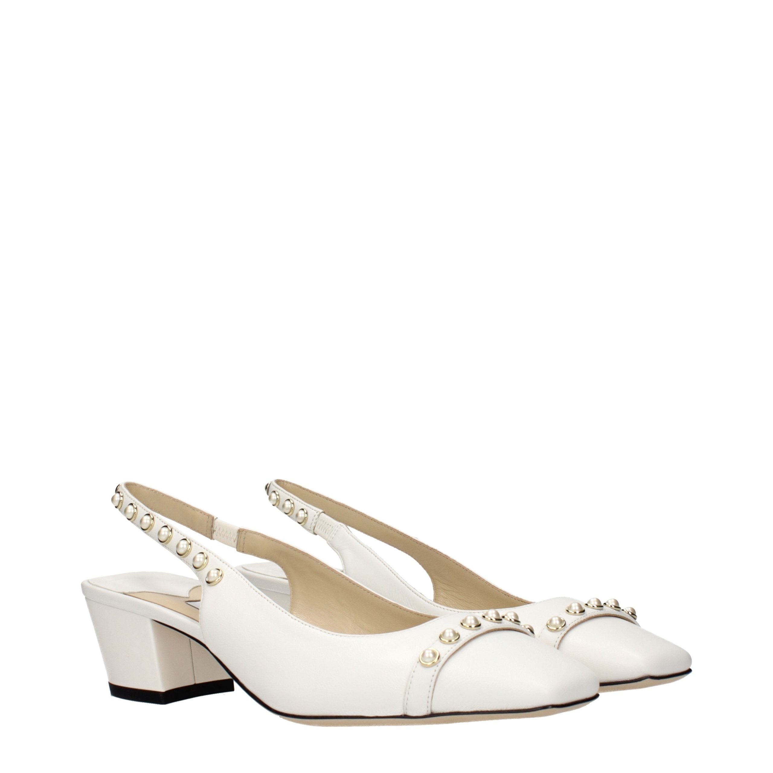 White Leather Flat Sandals
