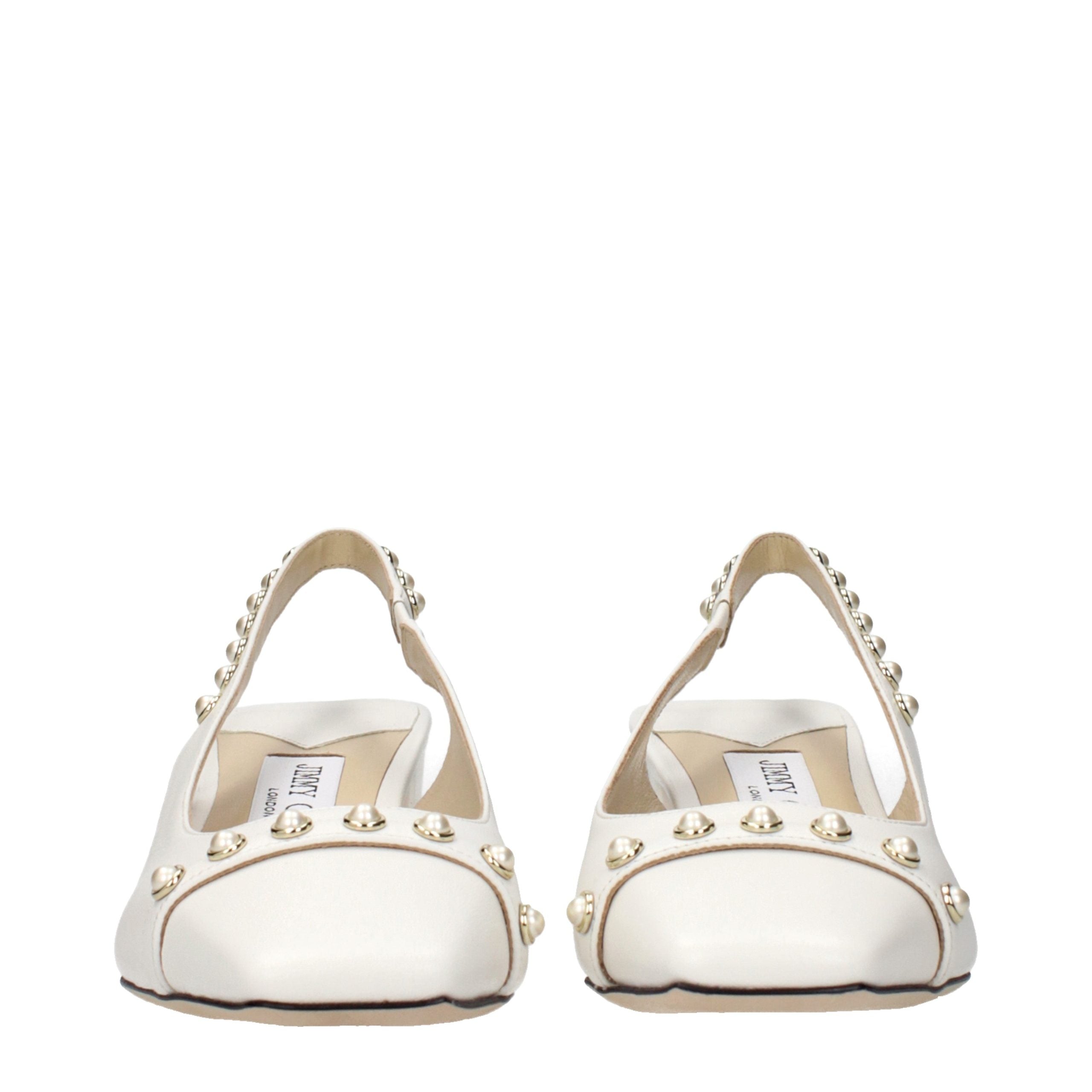 White Leather Flat Sandals