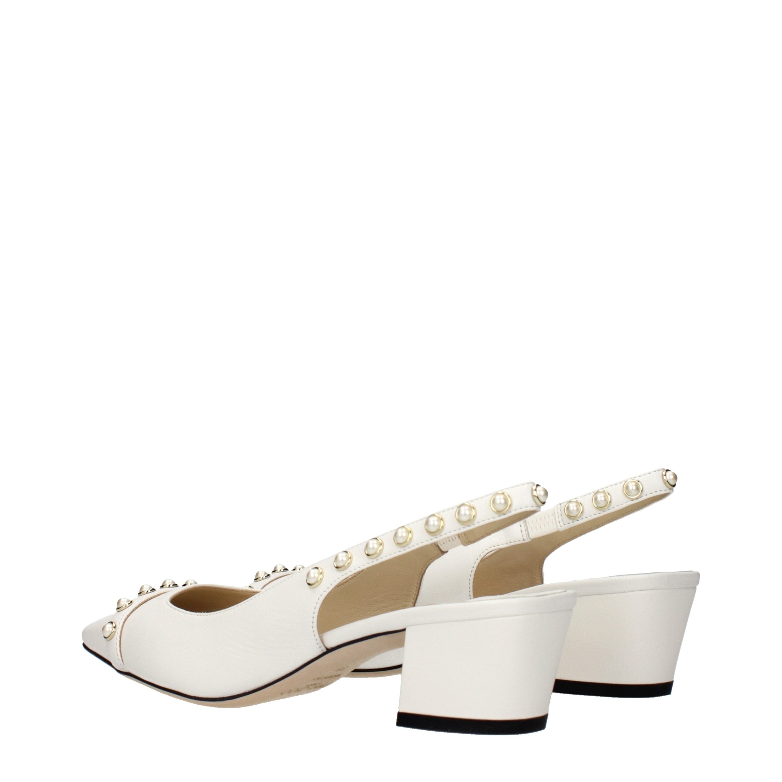 White Leather Flat Sandals