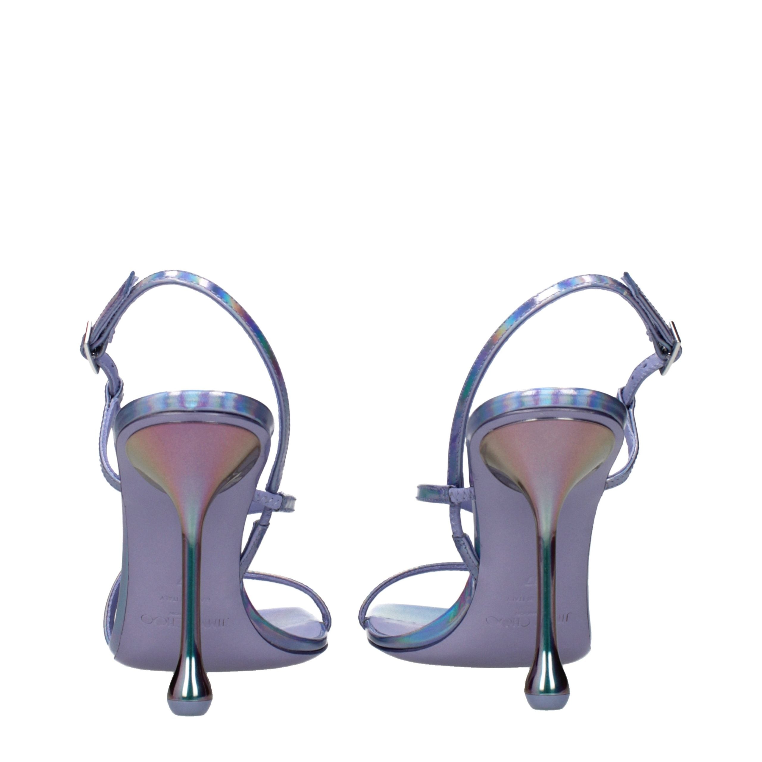 Violet Leather Stiletto Heel Sandals