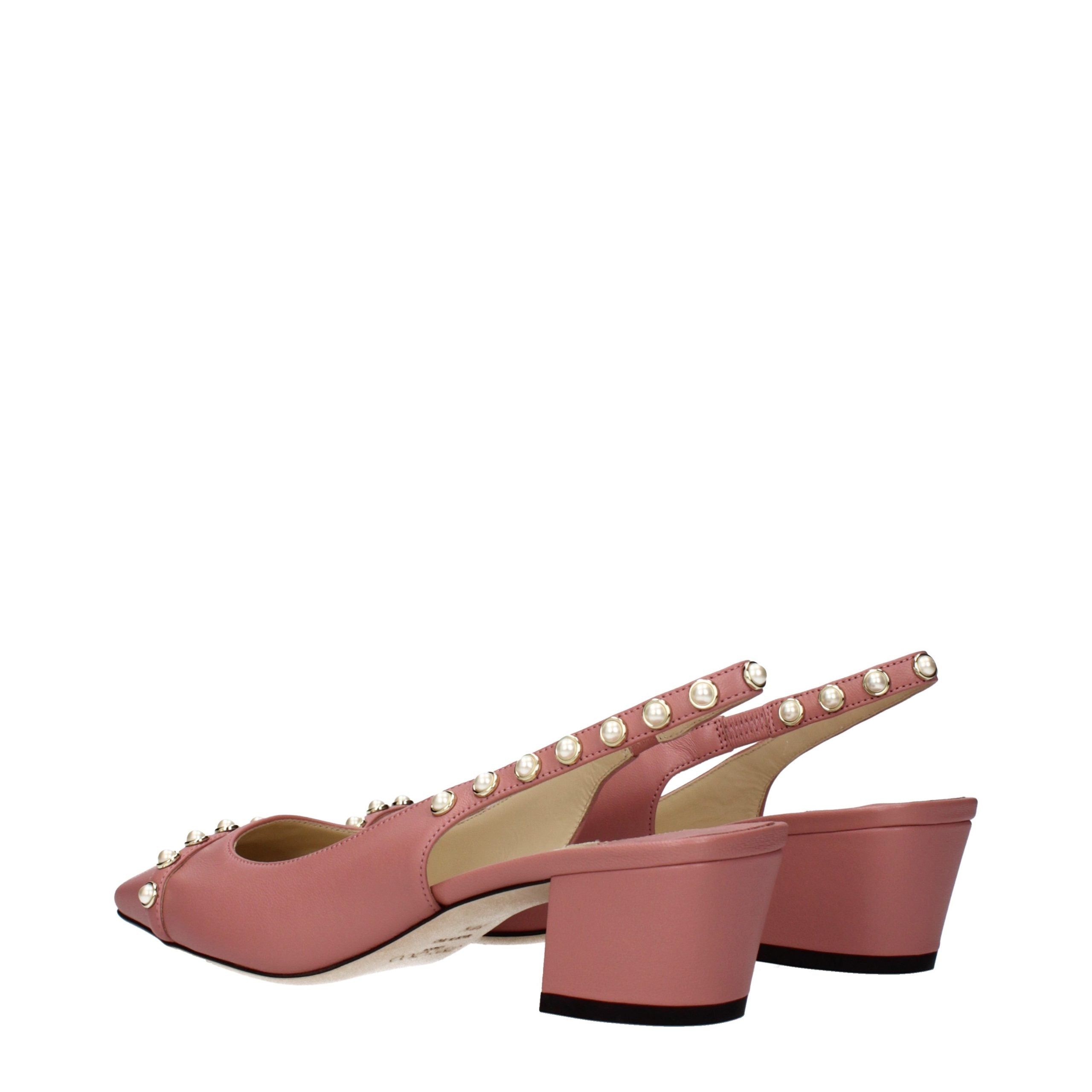 Pink Leather Platform Sandals