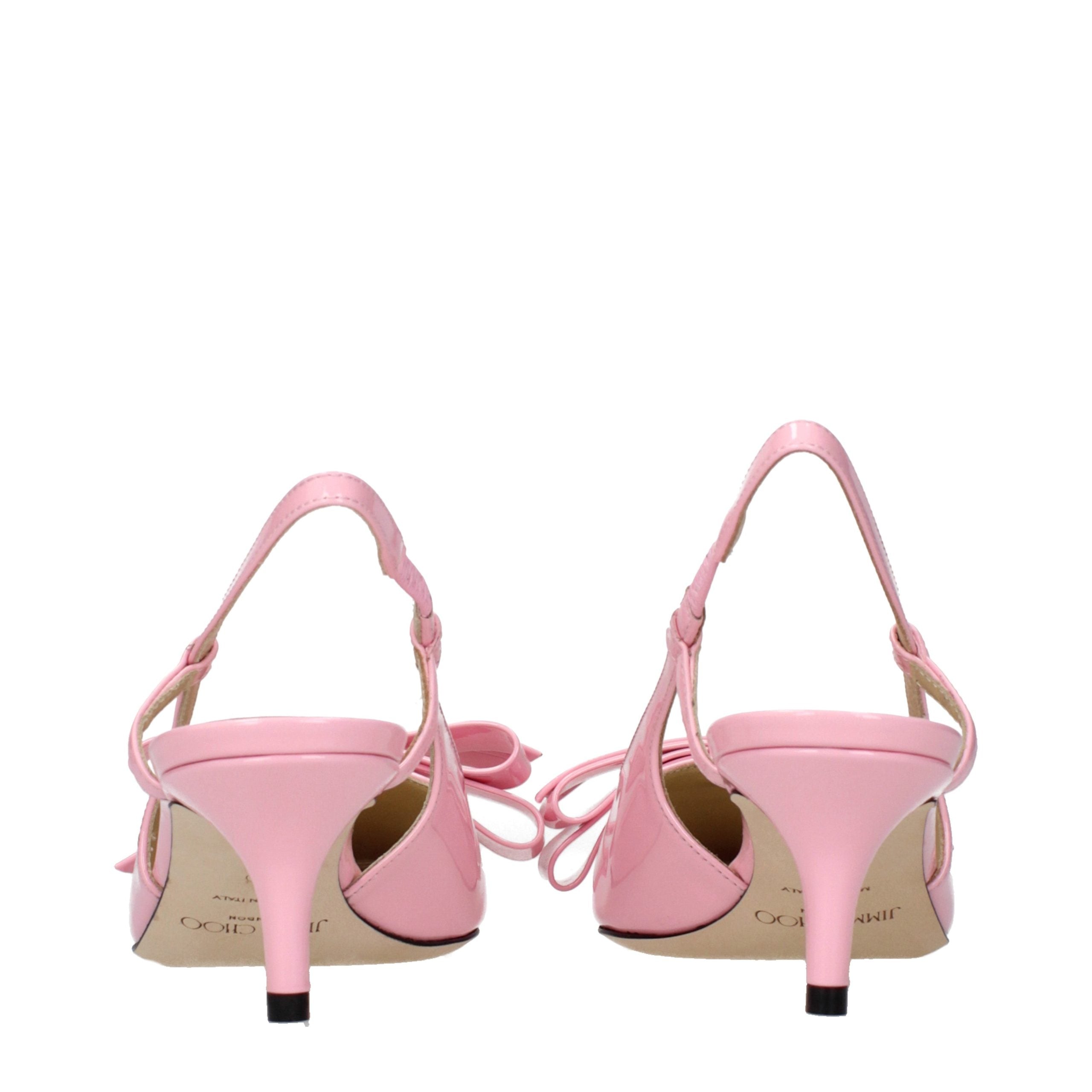 Patent Leather Pink Stiletto Heel Sandals