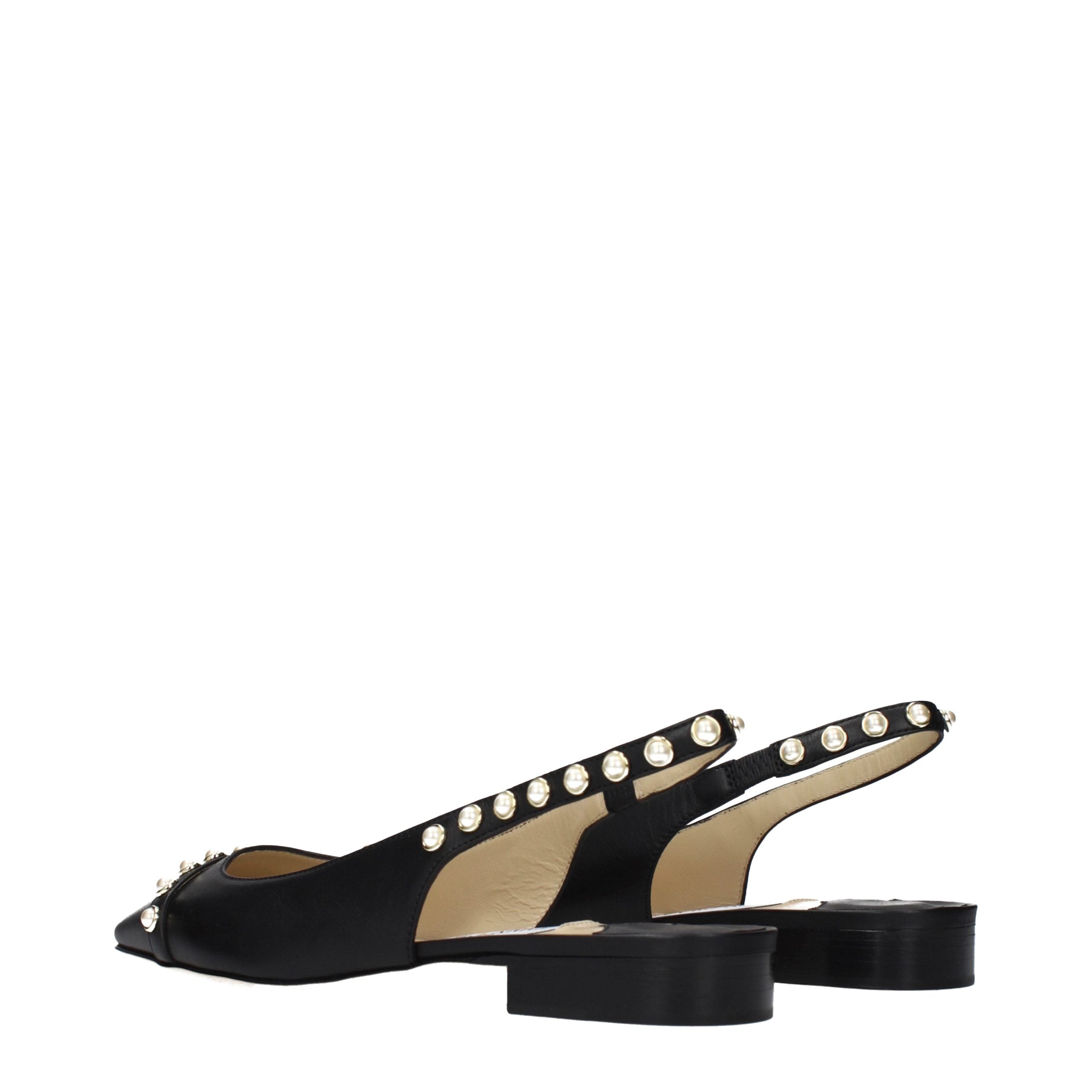 Beaded Black Leather Sandals