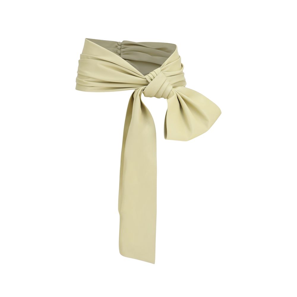 Beige Lambskin Bow Belt