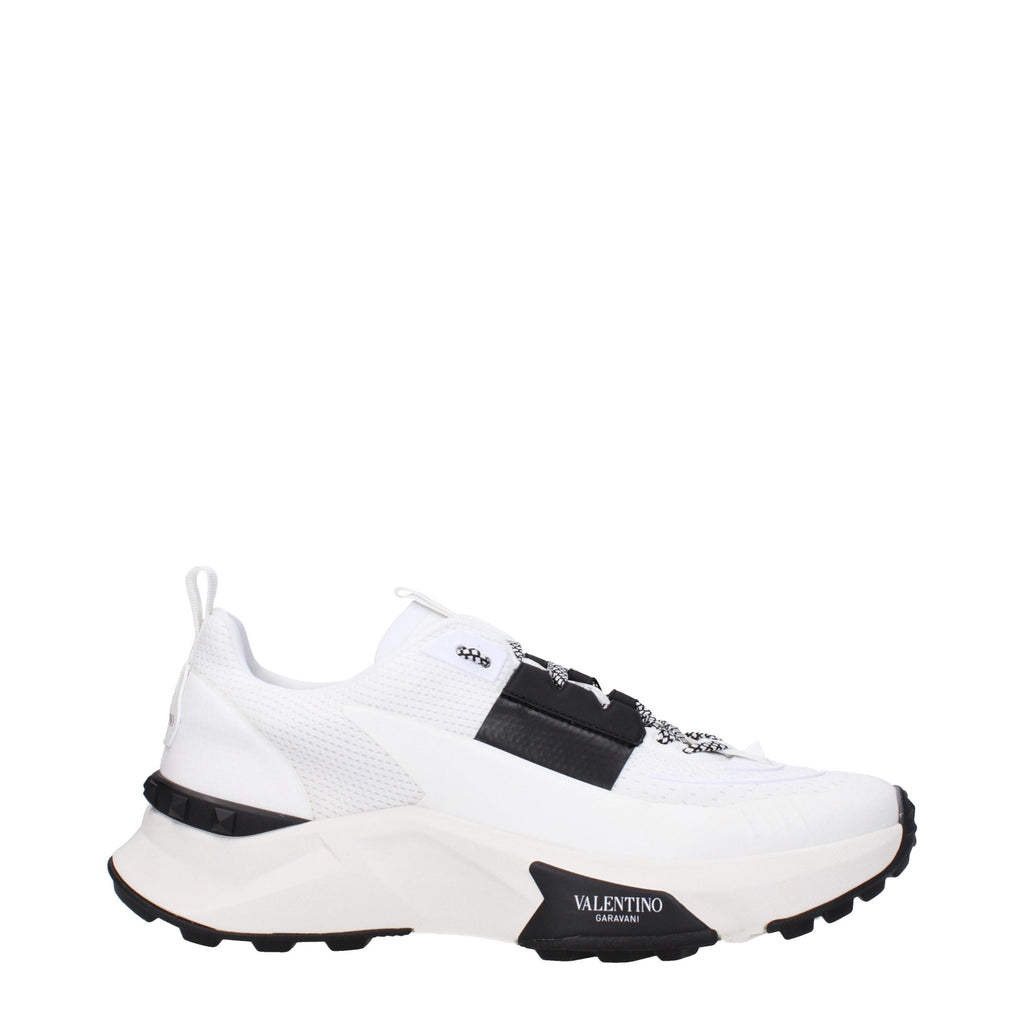 Blue White Fabric Sporty Glam Sneakers
