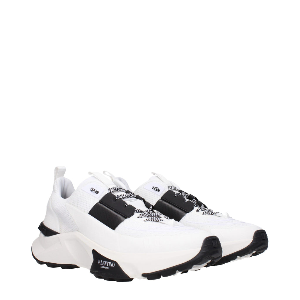 Blue White Fabric Sporty Glam Sneakers