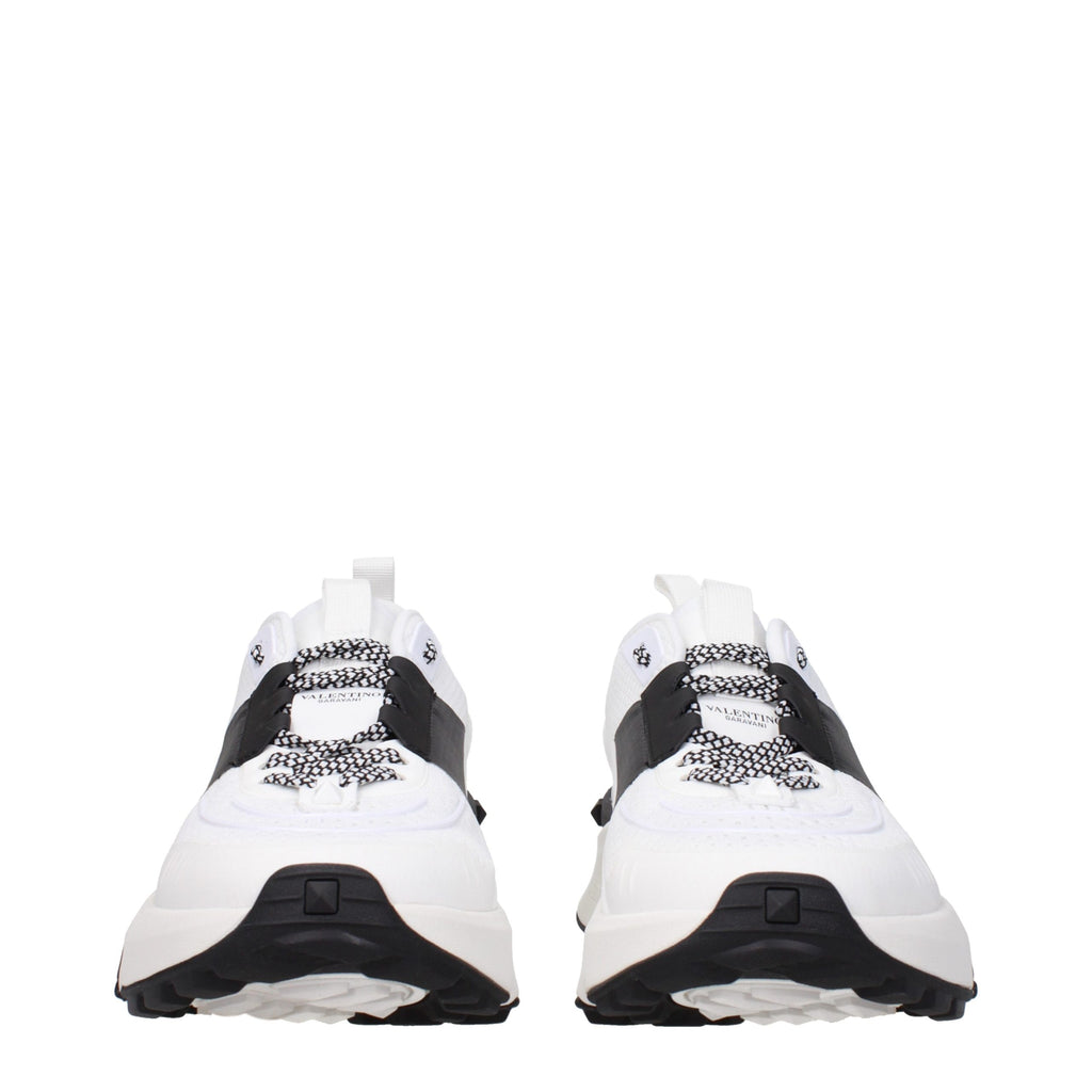 Blue White Fabric Sporty Glam Sneakers