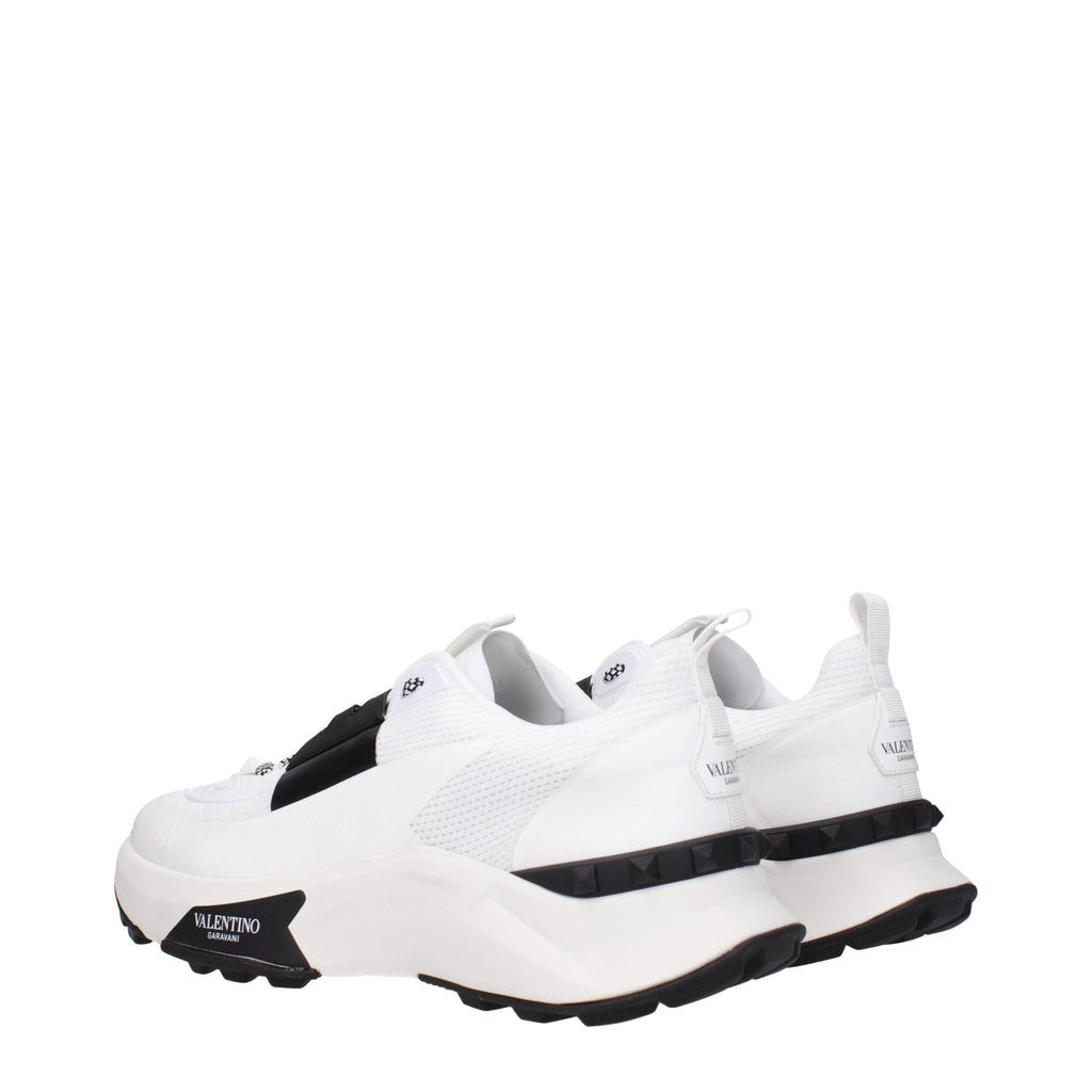 Blue White Fabric Sporty Glam Sneakers