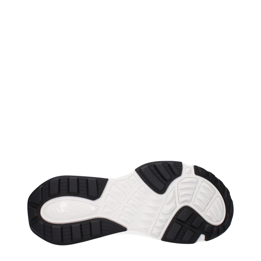Blue White Fabric Sporty Glam Sneakers