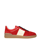 Red Suede Low Top Sneakers