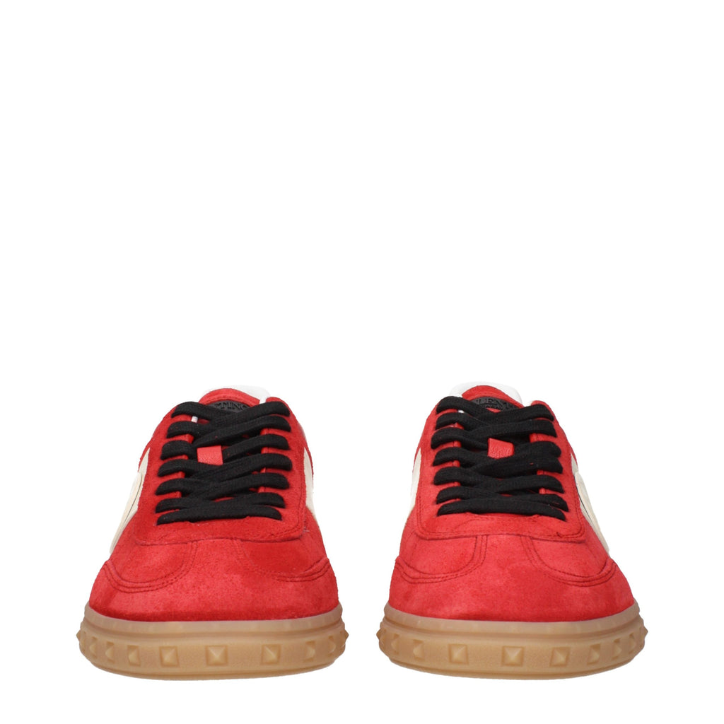 Red Suede Low Top Sneakers