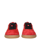 Red Suede Low Top Sneakers