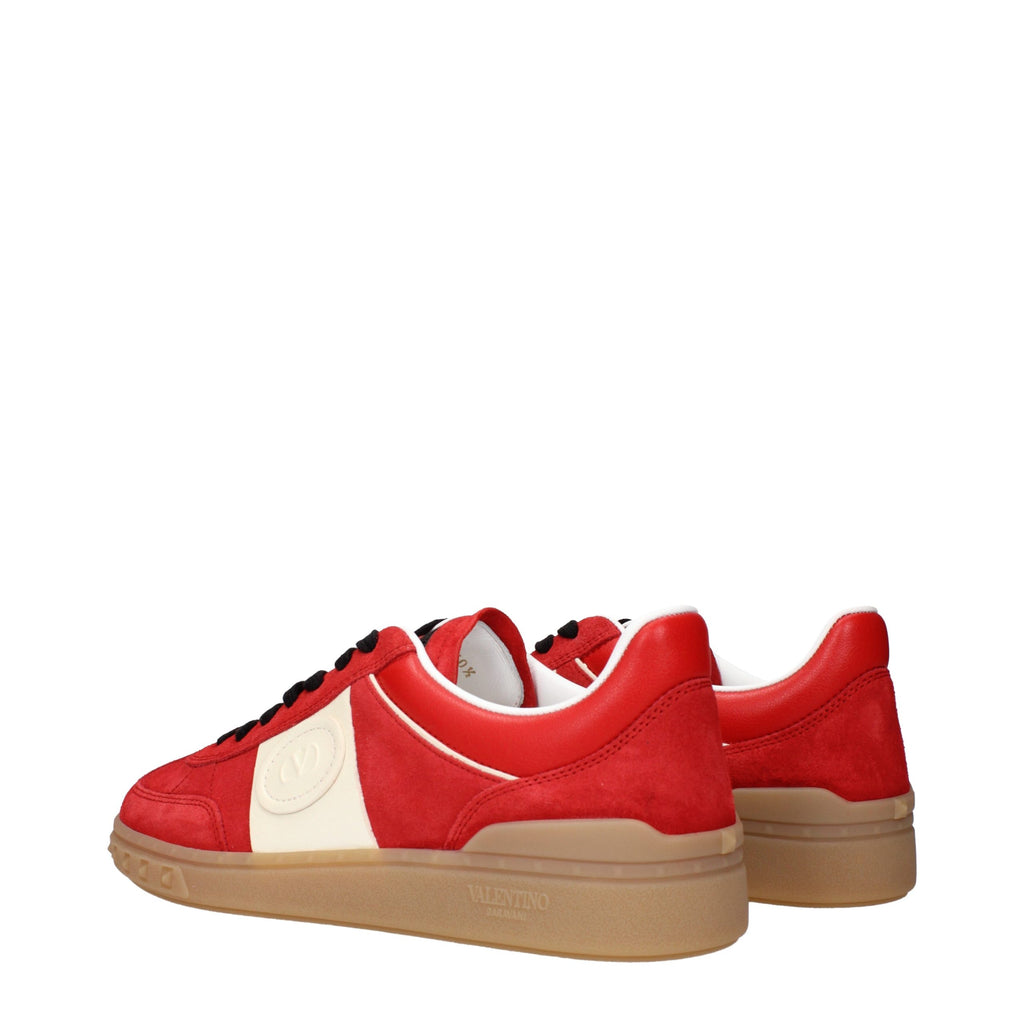 Red Suede Low Top Sneakers