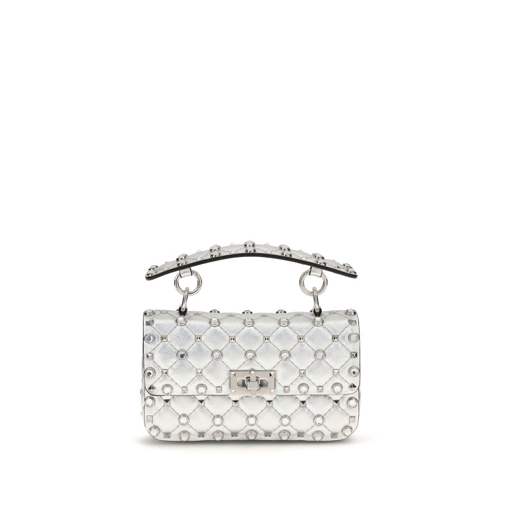 Laminated Leather Rockstud Spike Handbag