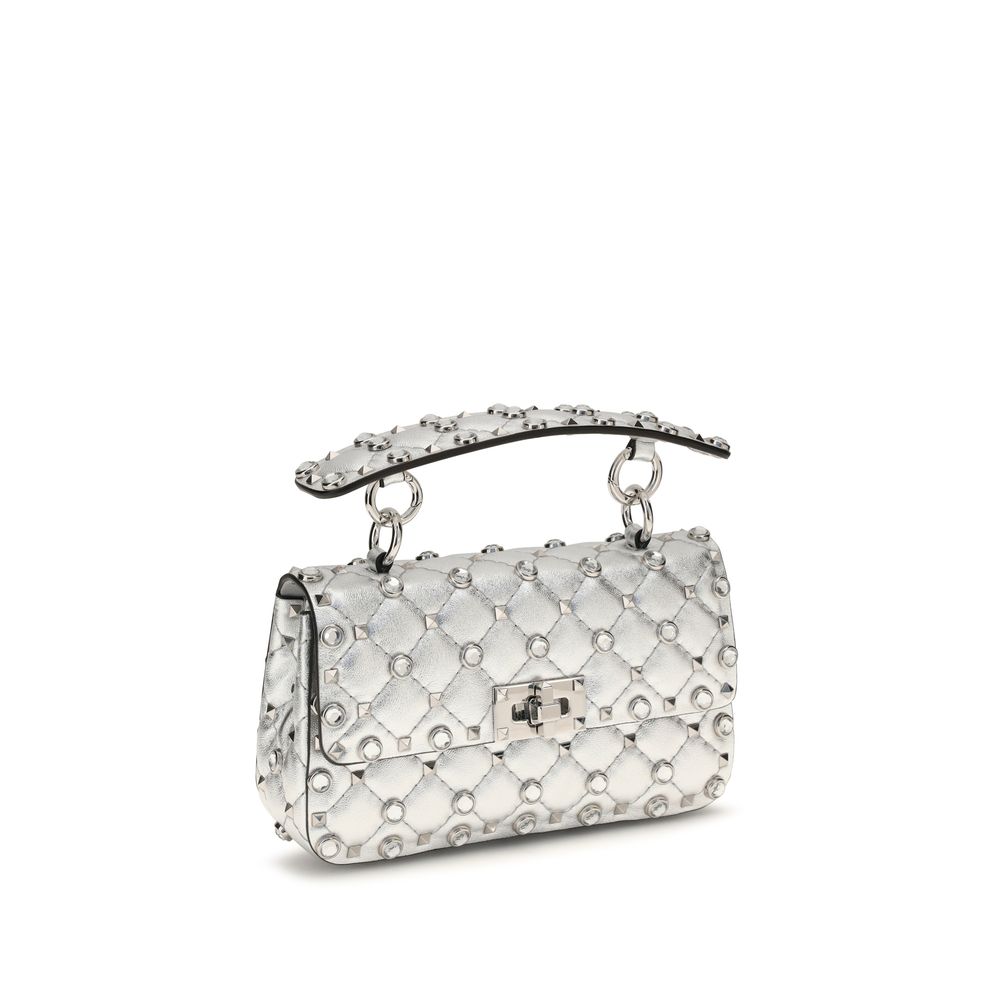 Laminated Leather Rockstud Spike Handbag