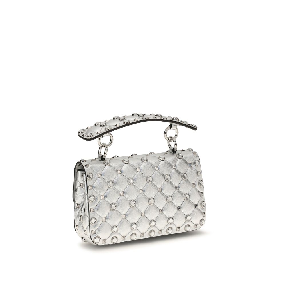 Laminated Leather Rockstud Spike Handbag