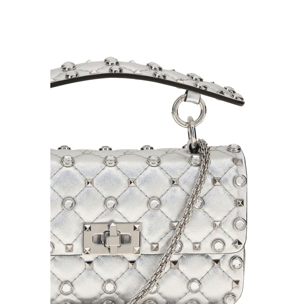 Laminated Leather Rockstud Spike Handbag