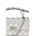Laminated Leather Rockstud Spike Handbag