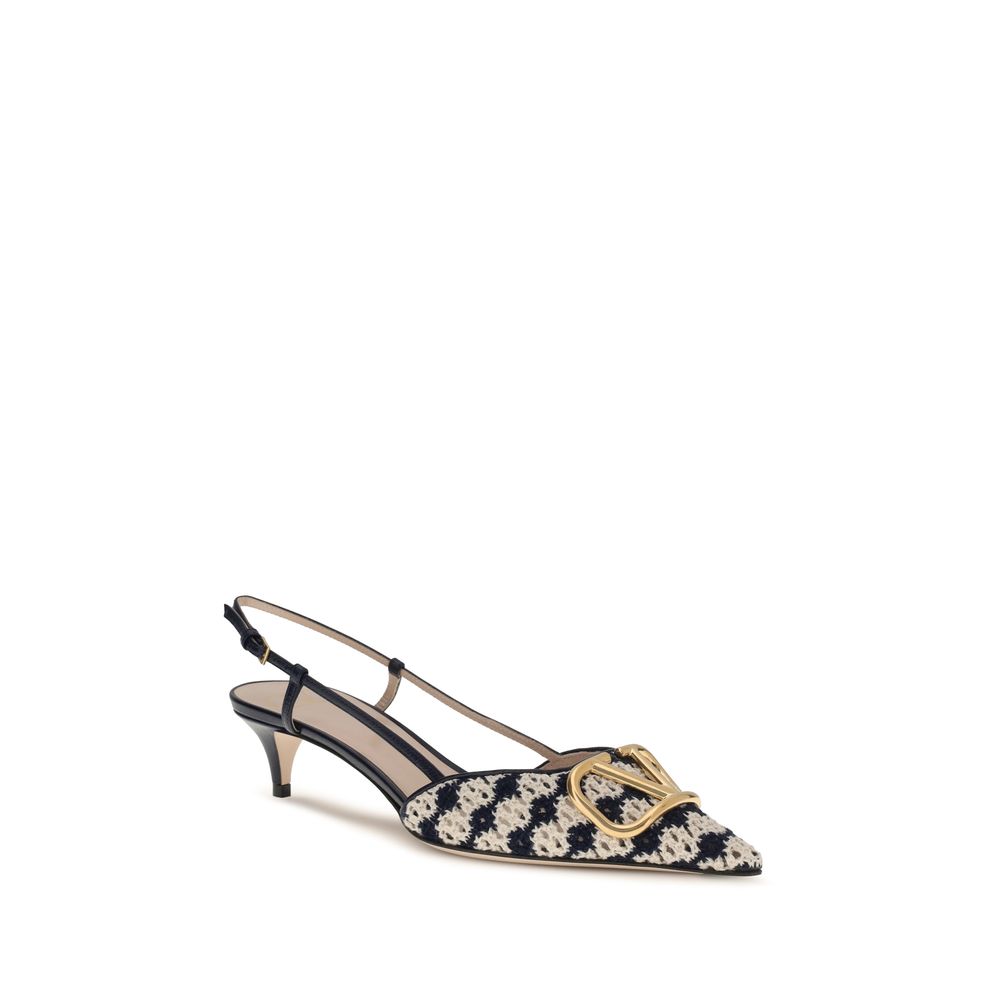 Goatskin VLogo Signature Slingback Pumps