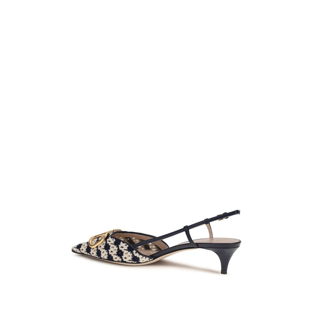 Goatskin VLogo Signature Slingback Pumps