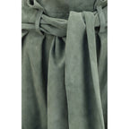 Flared High-Waisted Suede Shorts