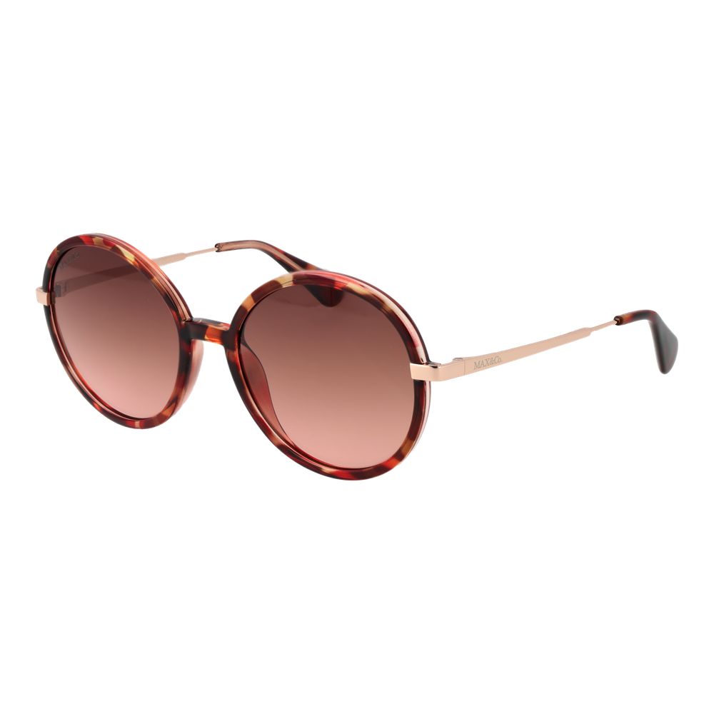 Brown Plastic Round Sunglasses Rose Gradient