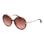 Brown Plastic Round Sunglasses Rose Gradient