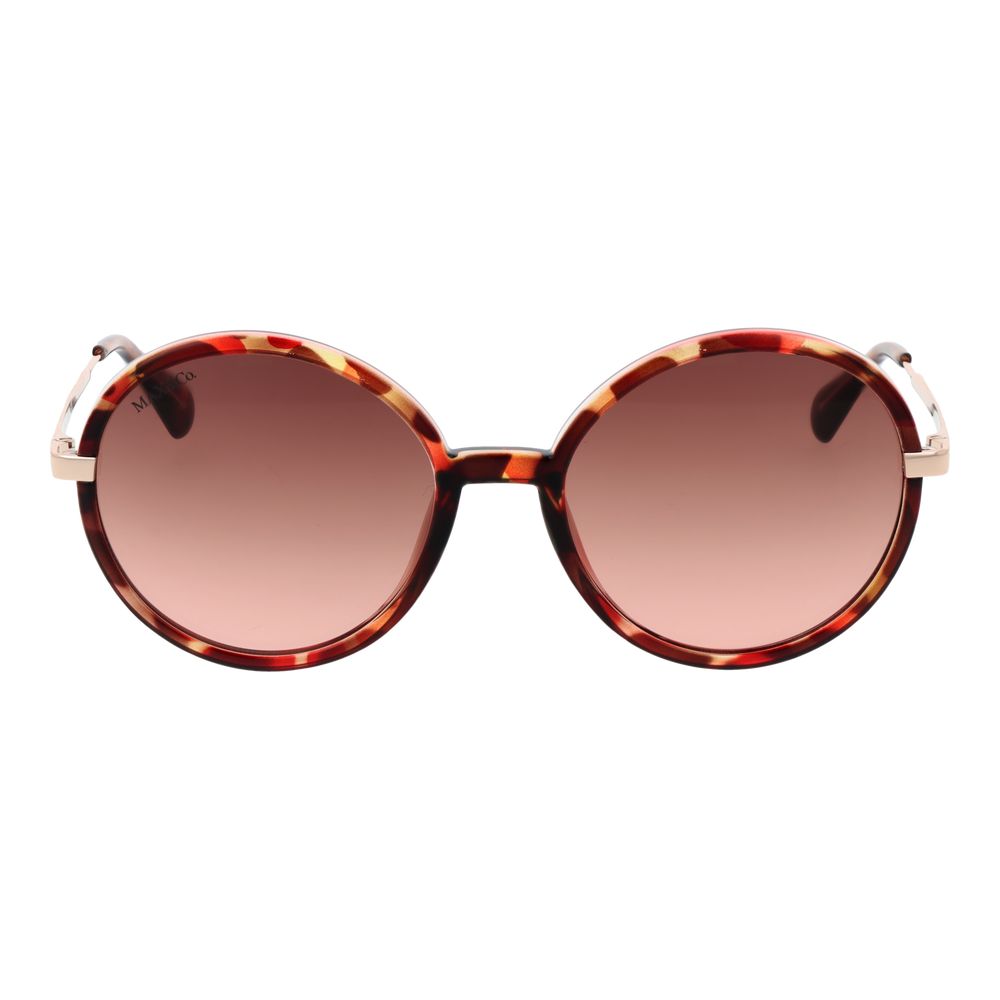Brown Plastic Round Sunglasses Rose Gradient