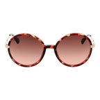 Brown Plastic Round Sunglasses Rose Gradient