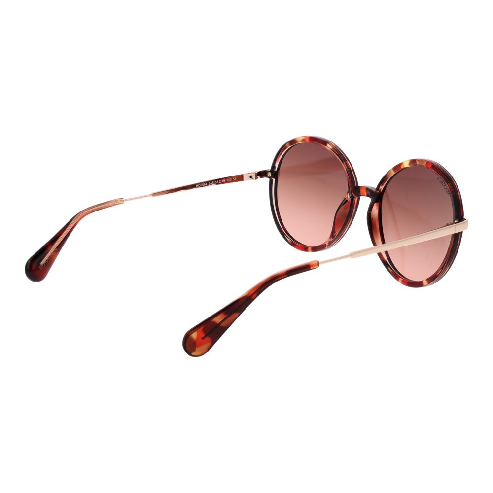 Brown Plastic Round Sunglasses Rose Gradient