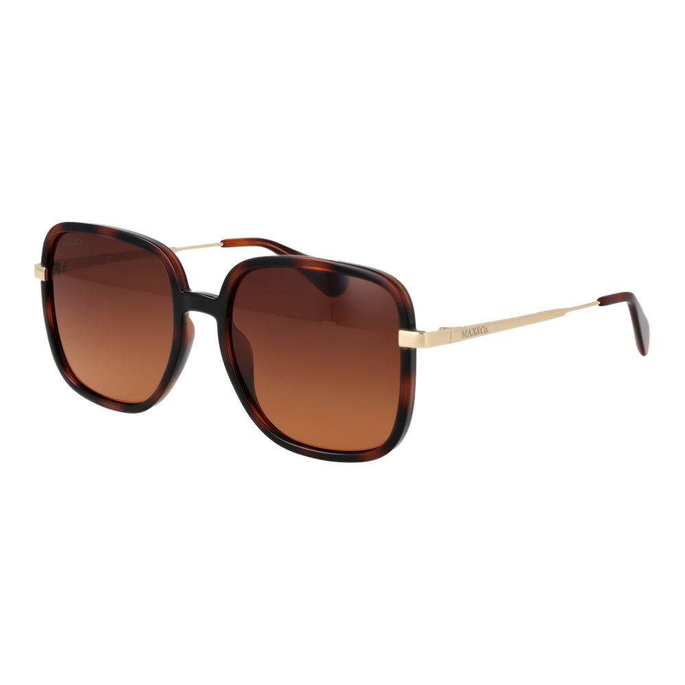 Brown Plastic Square Sunglasses with Gradient Lenses