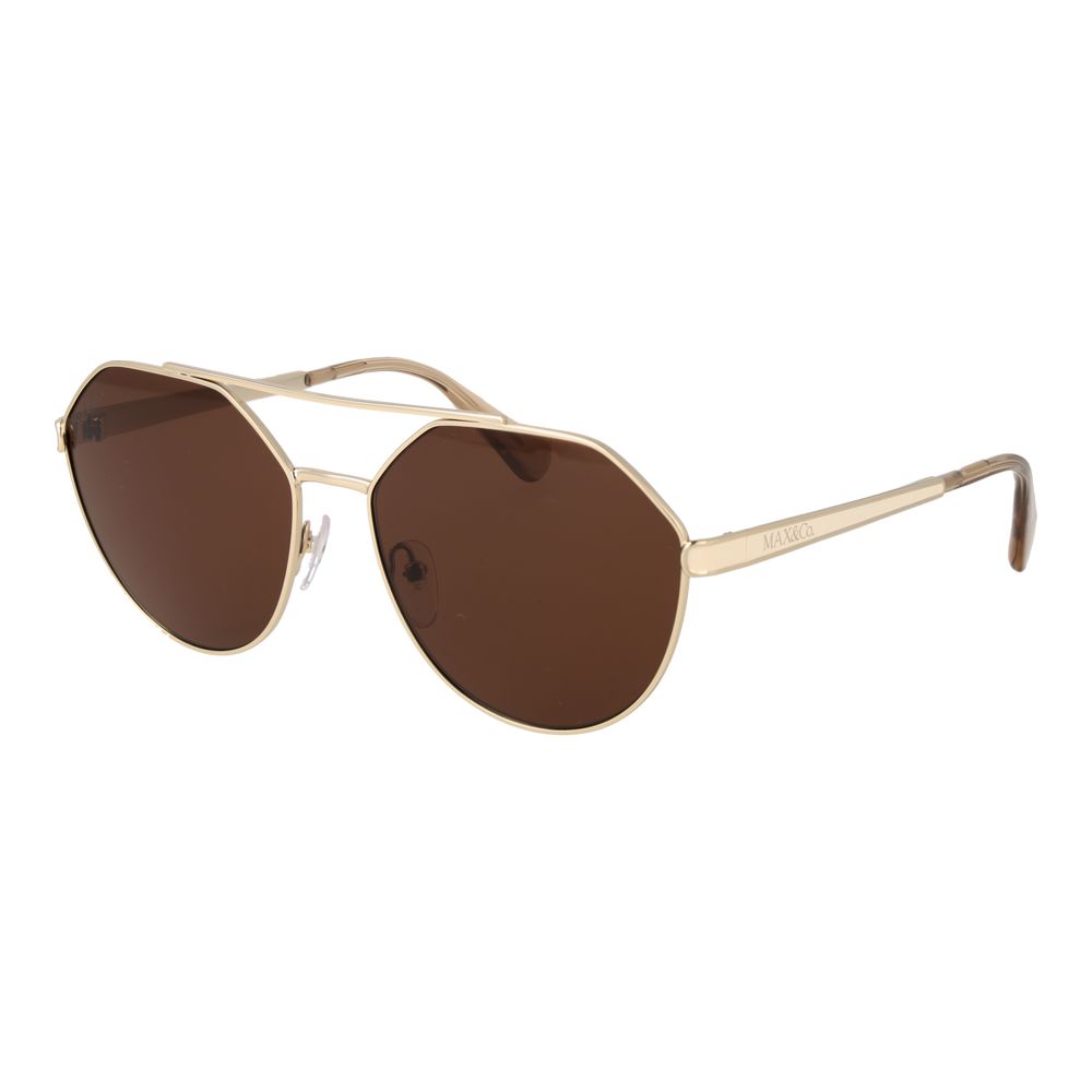 Gold Metal Full-Rim Sunglasses