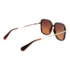 Brown Plastic Square Sunglasses with Gradient Lenses
