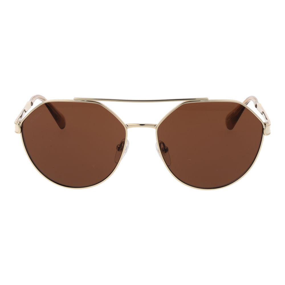 Gold Metal Full-Rim Sunglasses