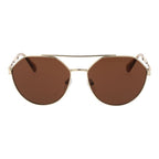 Gold Metal Full-Rim Sunglasses
