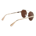 Gold Metal Full-Rim Sunglasses