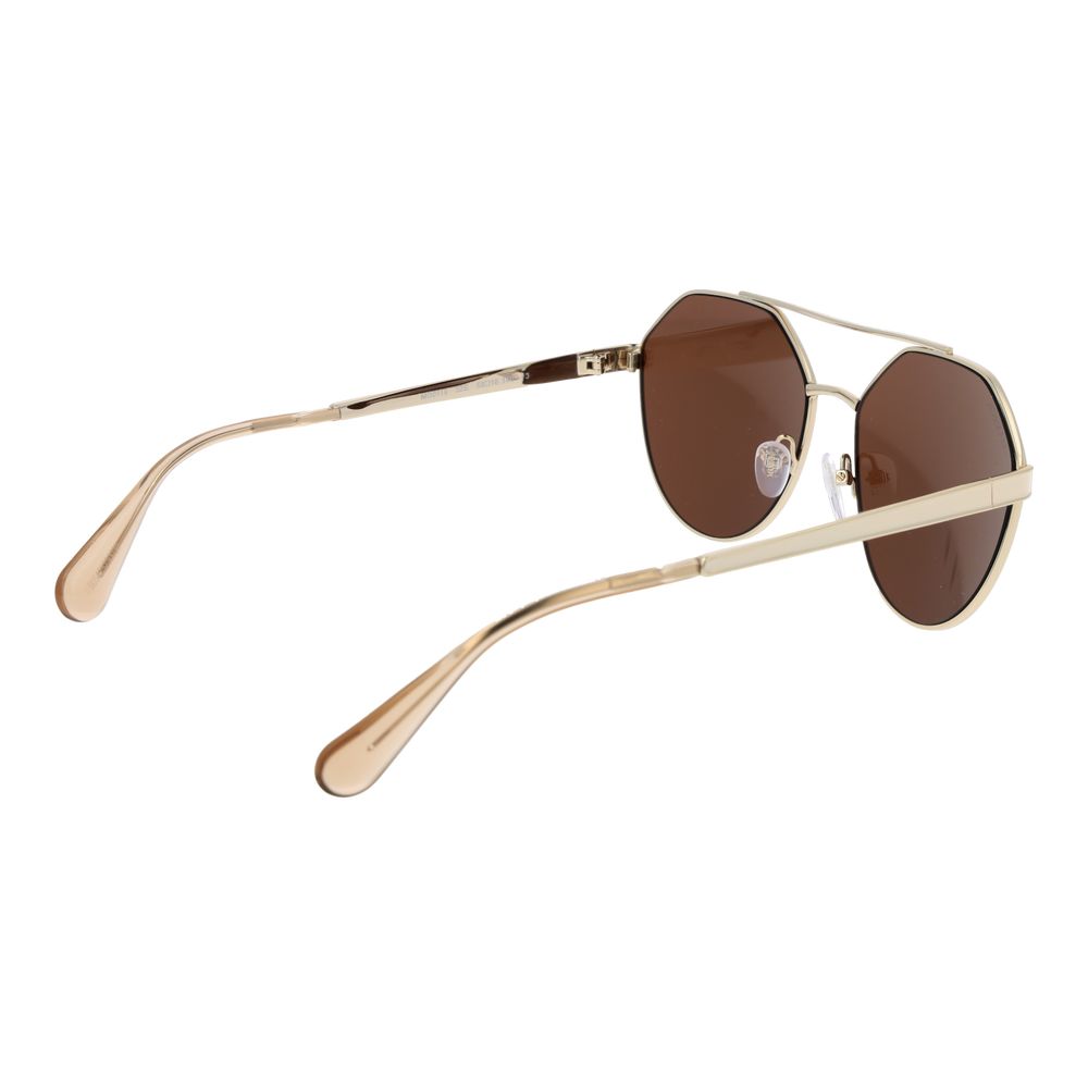 Gold Metal Full-Rim Sunglasses