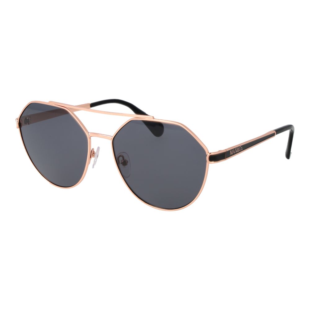Rose Gold Metal Square Sunglasses