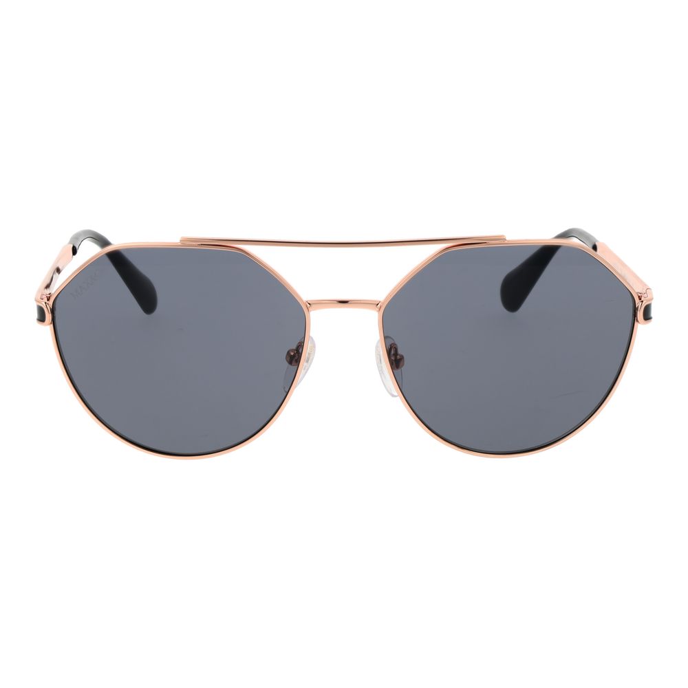 Rose Gold Metal Square Sunglasses