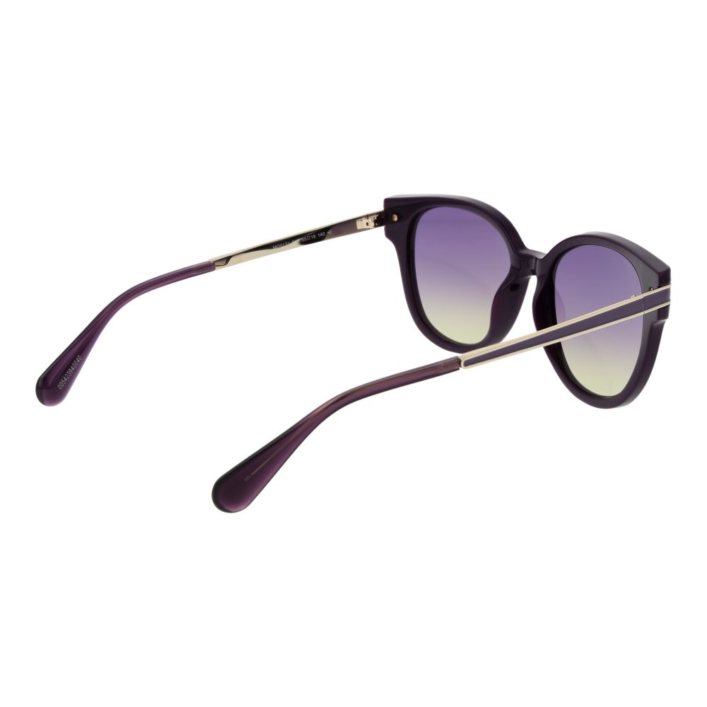 Purple Plastic Full-Rim Gradient Butterfly Sunglasses