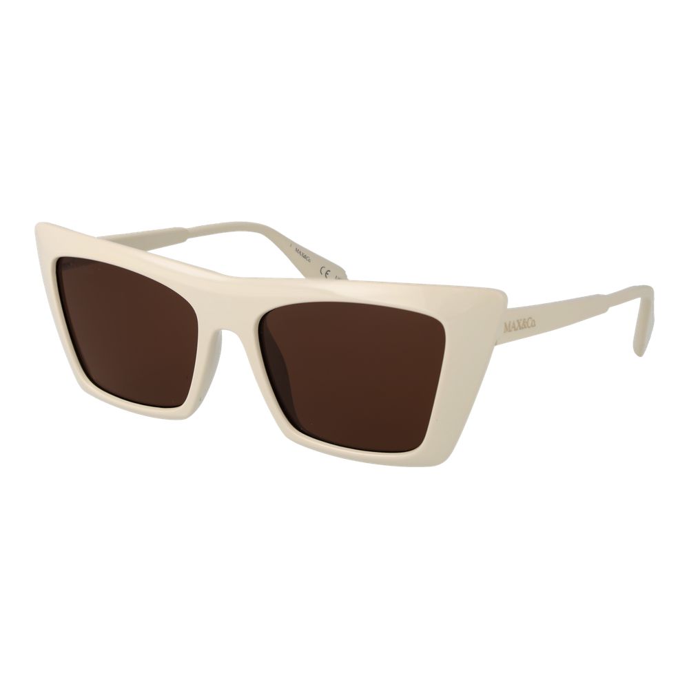Beige Plastic Frame Square Sunglasses
