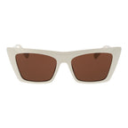 Beige Plastic Frame Square Sunglasses