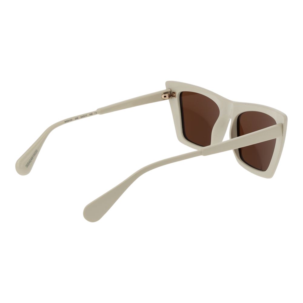 Beige Plastic Frame Square Sunglasses