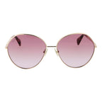 Rose Gold Metal Round Sunglasses