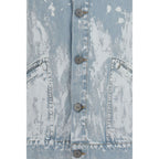 Cotton Paint-Effect Denim Jacket