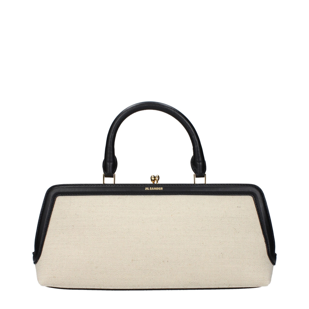 Beige Fabric Handbag