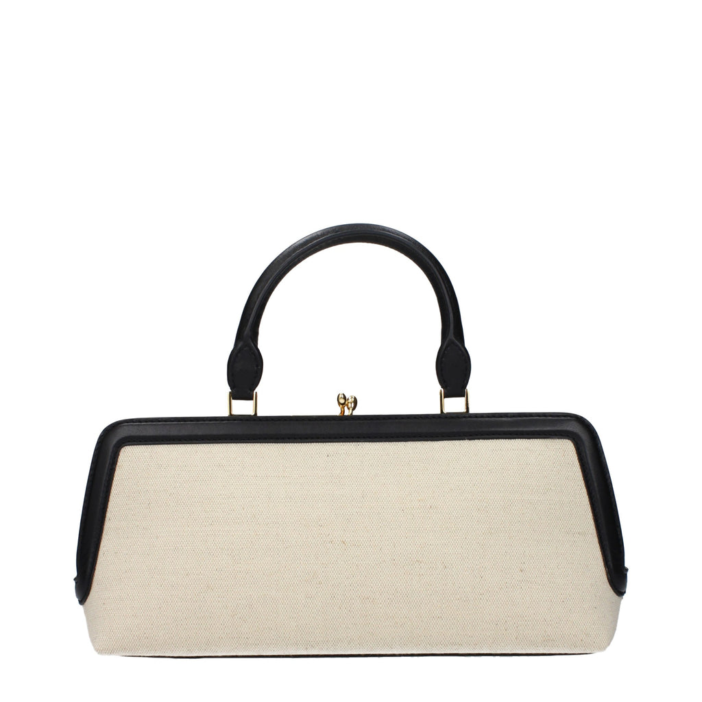 Beige Fabric Handbag